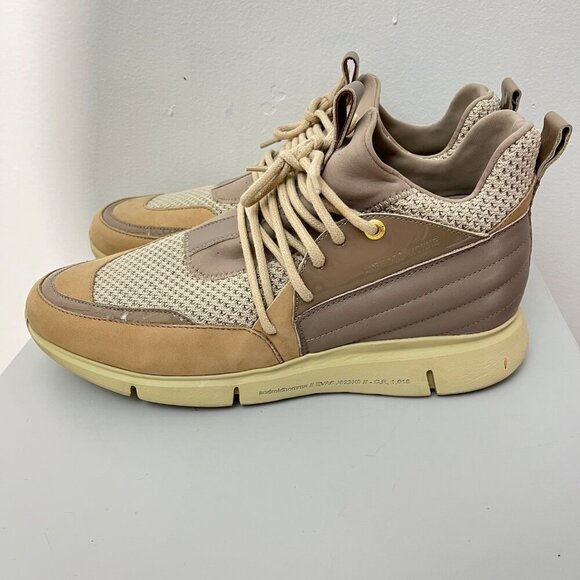 Android Homme Handmade Italian Beige & Taupe Sneakers - Picture 2 of 8